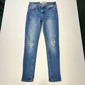 Ashley Mason Womens Jeans Blue Distressed Low Rise Pocket Juniors 5